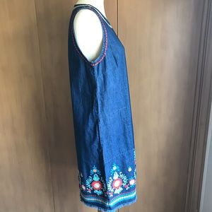 JJill Malibu denim sleeveless shift dress small